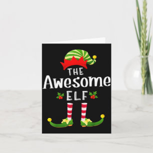Awesome Christmas Elf Matching Pajama X-mas Party  Card