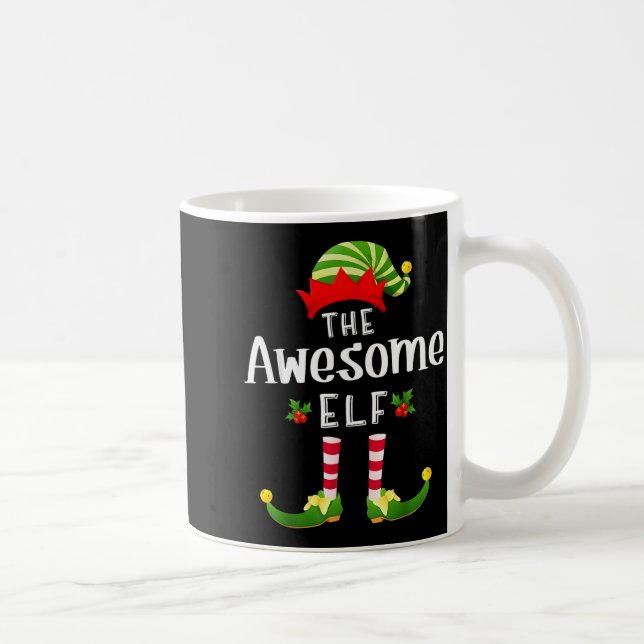 Awesome Christmas Elf Matching Pajama X-mas Party  Coffee Mug (Right)