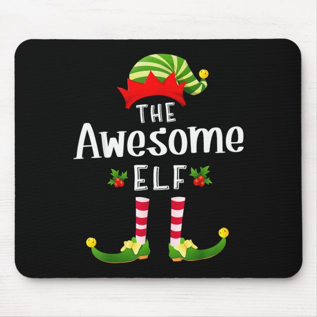 Awesome Christmas Elf Matching Pajama X-mas Party  Mouse Mat (Front)