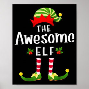 Awesome Christmas Elf Matching Pajama X-mas Party  Poster