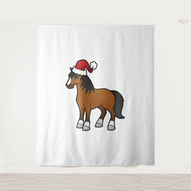 Awesome Christmas Horse Shirt Tapestry (Front)