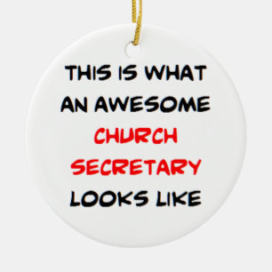 awesome church secretary ceramic tree decoration