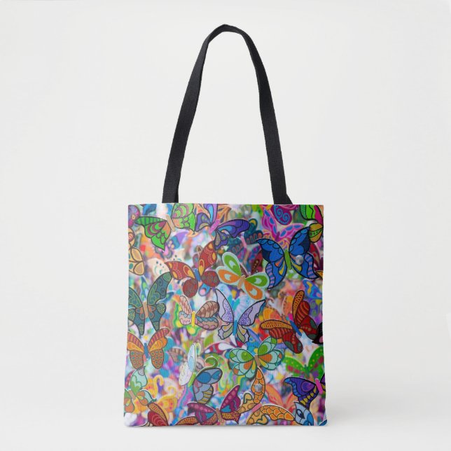 awesome coloured butterflies tote bag (Front)