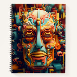 Awesome Colourful Art Graphic Human Face Notebook