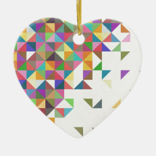 Awesome colourful retro geometric pattern ceramic tree decoration