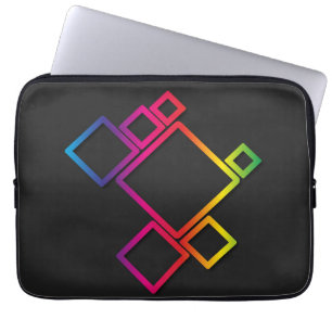 Awesome Colourful Squares on Black No. 1 Laptop Sleeve