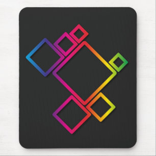 Awesome Colourful Squares on Black No. 1 Mouse Mat