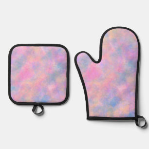 Awesome Combination of Pastel Colours Oven Mitt & Pot Holder Set