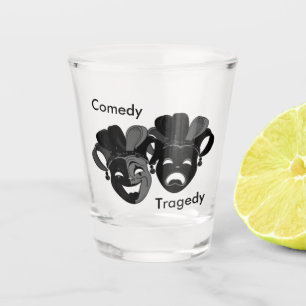Awesome Comedy and Tragedy Theatre Masks Shot Glass