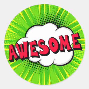 Awesome  Comic Book Pop Art Sticker