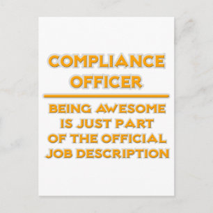 Awesome Compliance Officer .. Job Description Postcard