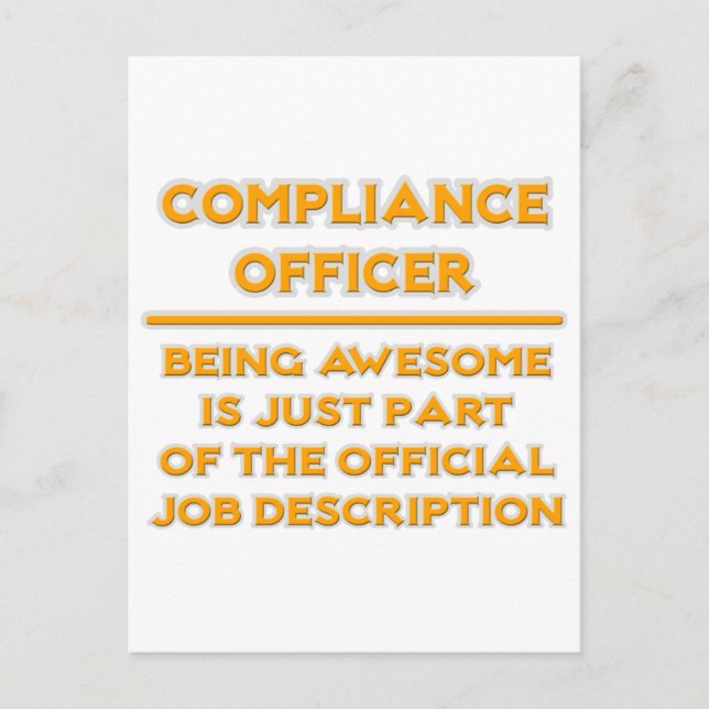 Awesome Compliance Officer .. Job Description Postcard (Front)