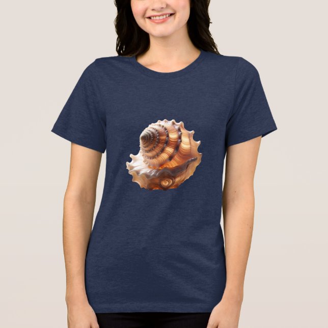 Awesome Conch Shell, Bella+Canvas Women's Tri-Blen Tri-Blend Shirt (Front)