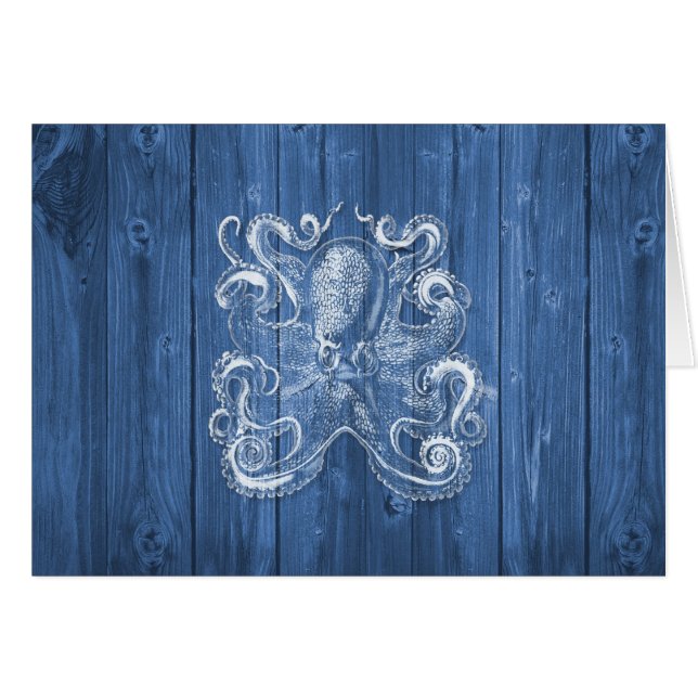 awesome cool Antique effect white octopus (Front Horizontal)
