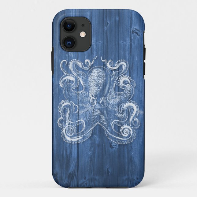awesome cool Antique effect white octopus Case-Mate iPhone Case (Back)