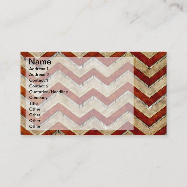Awesome cool chevron zigzag pattern business card (Front)