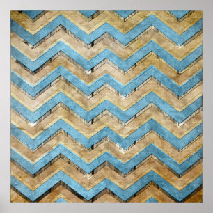 Awesome cool chevron zigzag pattern poster