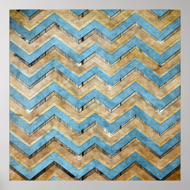 Awesome cool chevron zigzag pattern poster (Front)