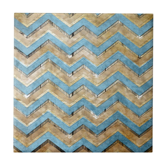 Awesome cool chevron zigzag pattern tile (Front)