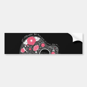 Awesome cool cute trendy girly flowers guitar bumper sticker