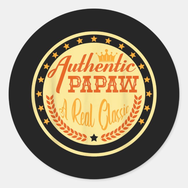 Awesome Cool Fathers Day Grandpa Pawpaw Design  Classic Round Sticker (Front)