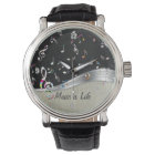 Awesome cool "Music is Life" colourful music notes