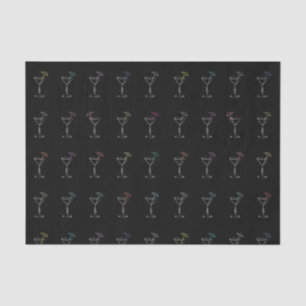 Awesome Cool Neon Martini Glasses Tissue Paper