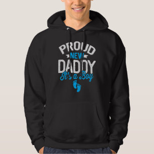 Awesome Cool Proud New Daddy It's A Boy Gender Rev Hoodie