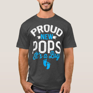 Awesome Cool Proud New Pops It's A Boy Gender Reve T-Shirt