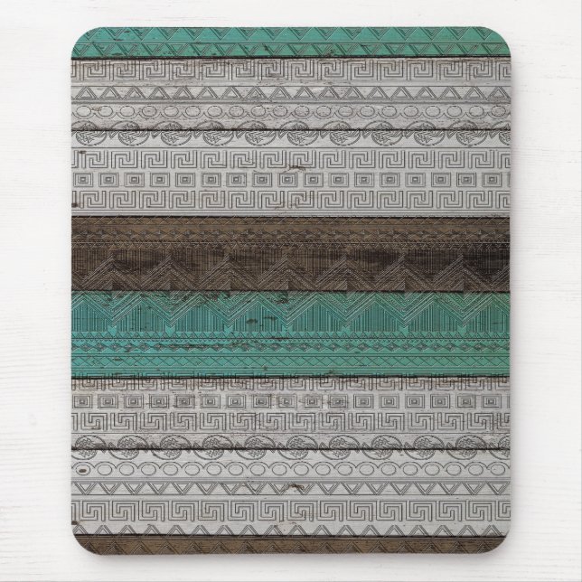 Awesome cool trendy Aztec geometric pattern Mouse Mat (Front)