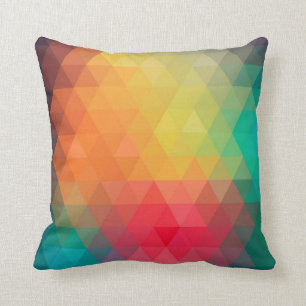 Awesome cool trendy colourful triangles pattern cushion