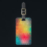 Awesome cool trendy colourful triangles pattern luggage tag<br><div class="desc">Awesome cool trendy colourful triangles geometric pattern,  blue,  pink,  green,  yellow,  orange,  brown,  yellow colours image print</div>
