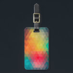 Awesome cool trendy colourful triangles pattern luggage tag<br><div class="desc">Awesome cool trendy colourful triangles geometric pattern,  blue,  pink,  green,  yellow,  orange,  brown,  yellow colours image print</div>