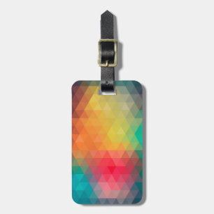 Awesome cool trendy colourful triangles pattern luggage tag