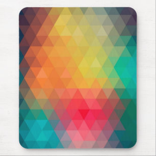 Awesome cool trendy colourful triangles pattern mouse mat
