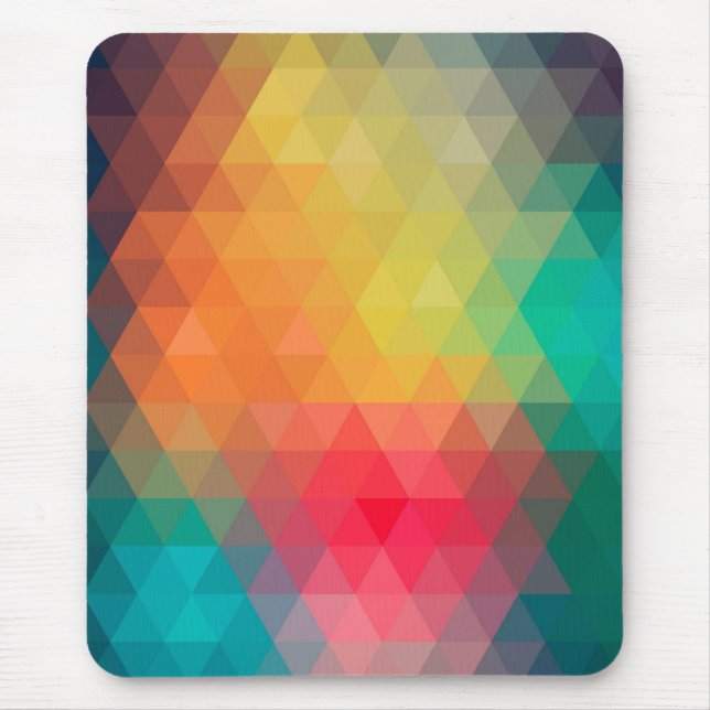 Awesome cool trendy colourful triangles pattern mouse mat (Front)