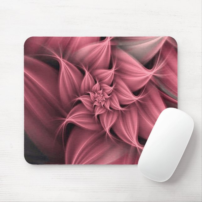 Awesome Coral Pink Flower Fractal  Mouse Mat (With Mouse)