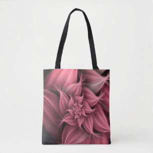 Awesome Coral Pink Flower Fractal Tote Bag
