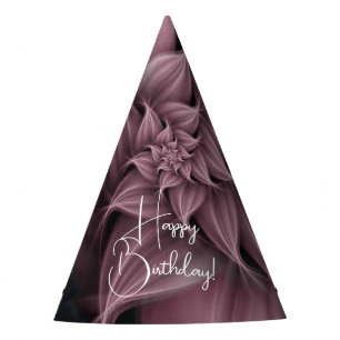 Awesome Coral Rose Blush Flower Fractal Party Hat