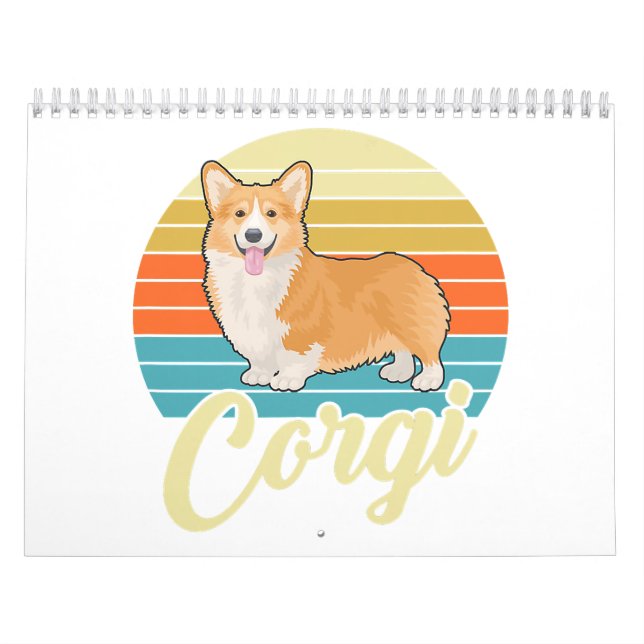 Awesome Corgi 1970s Vintage Retro Calendar (Cover)