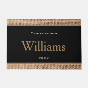 Awesome cosy design modern monogram black brown    doormat