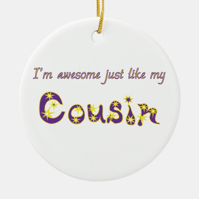 Awesome Cousin Ceramic Tree Decoration (Front)