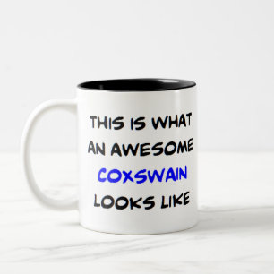 awesome coxswain Two-Tone coffee mug