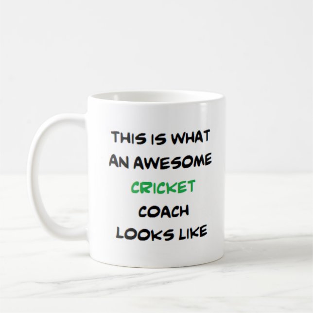 awesome cricket coach coffee mug (Left)