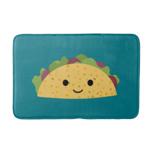 Awesome Cute Cartoon Kawaii Smiling Taco Bath Mat
