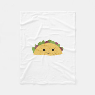 Awesome Cute Cartoon Kawaii Smiling Taco Fleece Blanket