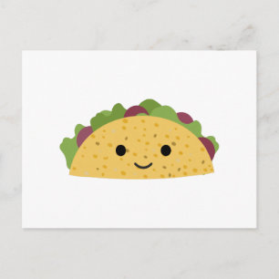 Awesome Cute Cartoon Kawaii Smiling Taco Holiday Postcard