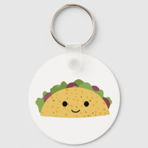 Awesome Cute Cartoon Kawaii Smiling Taco Key Ring