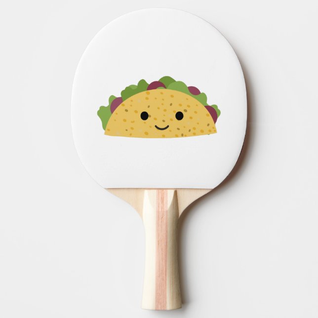 Awesome Cute Cartoon Kawaii Smiling Taco Ping Pong Paddle (Front)