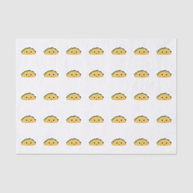 Awesome Cute Cartoon Kawaii Smiling Taco Tissue Paper (Front)